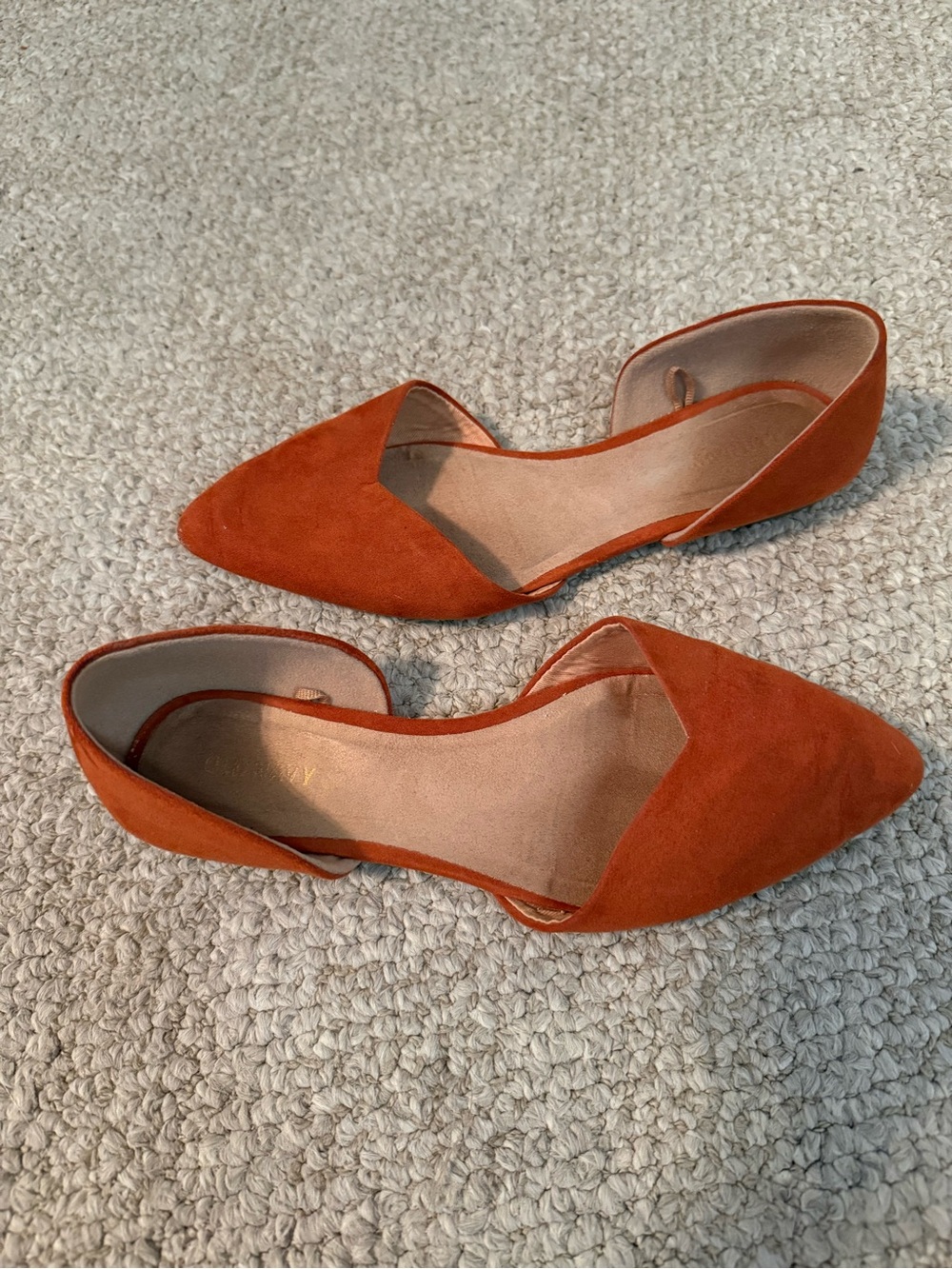 Women's Pointed Toe Flats - Rust Orange